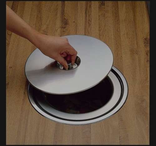 Counter Top Bin Lid, Stainless Steel