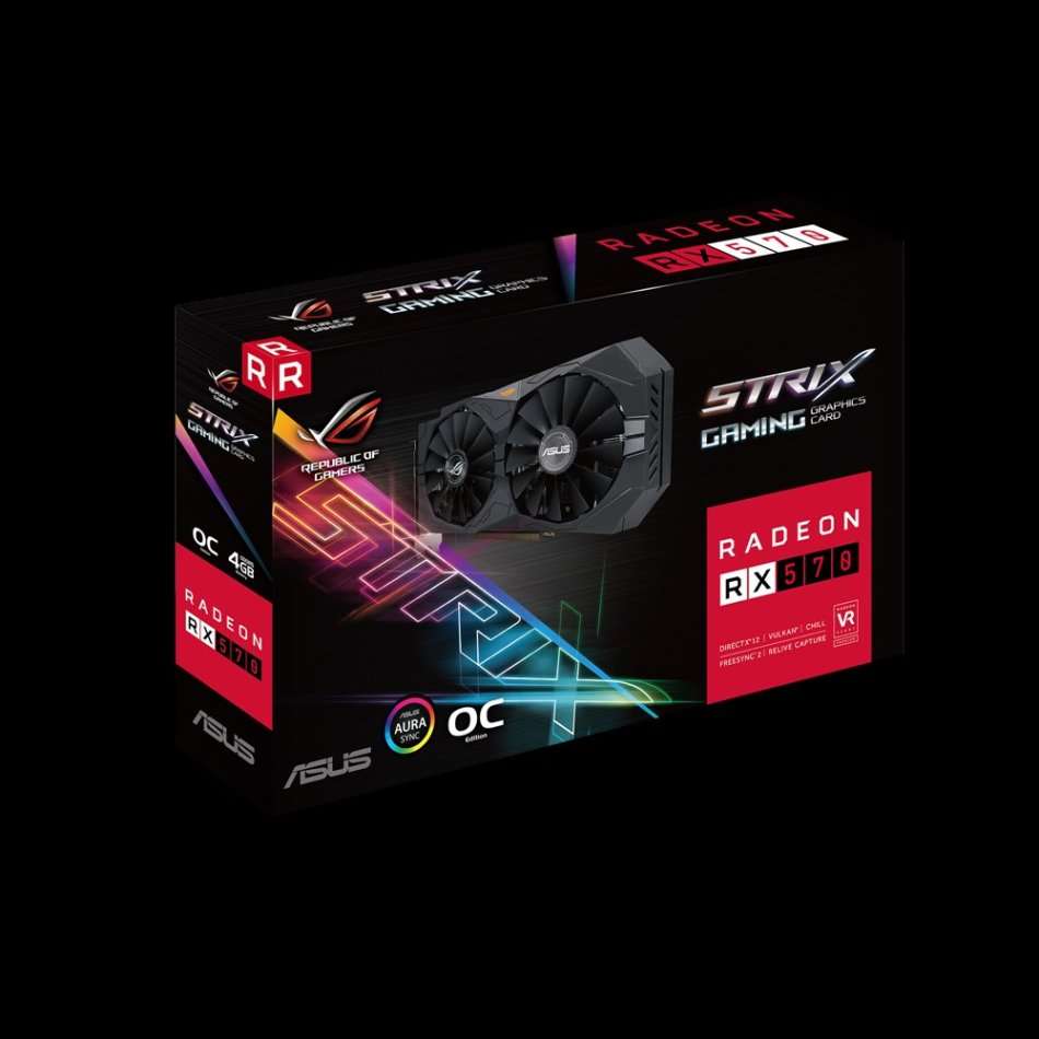 ASUS ROG STRIX RX 570 4GB OC GAMING - ORIGINAL BOX - WARRANTY JULY 2020 + FREE SHIPPING !!