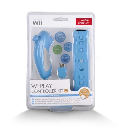 Wii Remote Controller + Nunchuk  - Blue - FREE SHIPPING