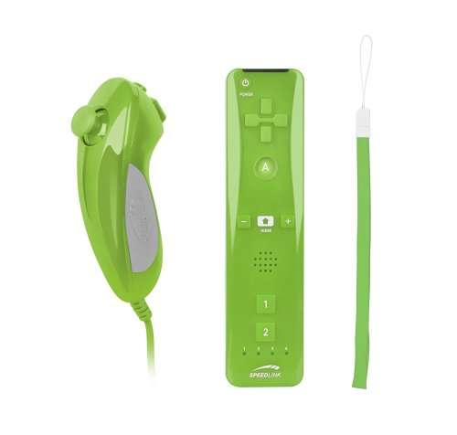 4 X Wii Remote Controller + 4 X Nunchuk - Green and Blue Combo - FREE SHIPPING