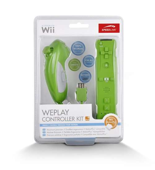 4 X Wii Remote Controller + 4 X Nunchuk - Green and Blue Combo - FREE SHIPPING