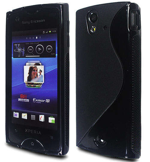 TPU S-Line Pouch for Sony Ericsson Xperia Ray (Black)
