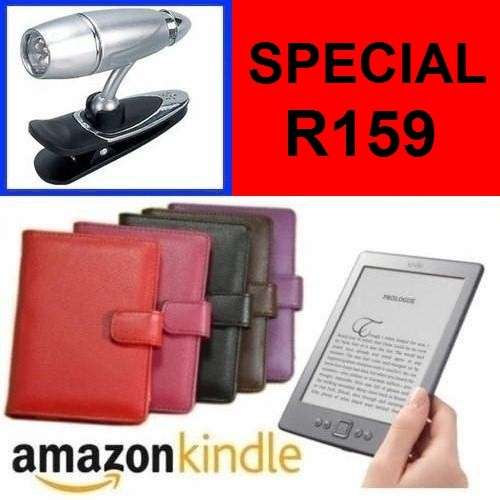 Magnetic Book Type Flip Case Cover Pouch for Amazon Kindle 4 + LED Reading Lamp