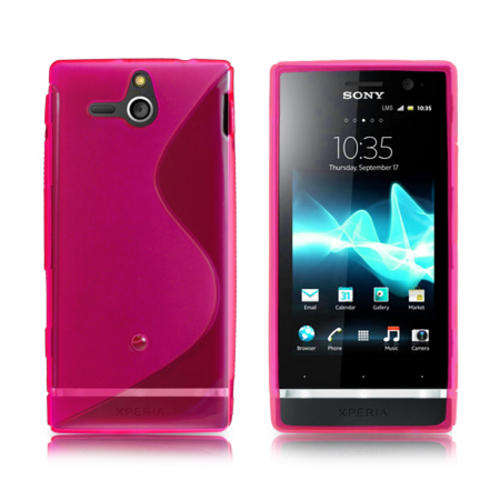 TPU S-Line Pouch for Sony Xperia U St25i (Pink)