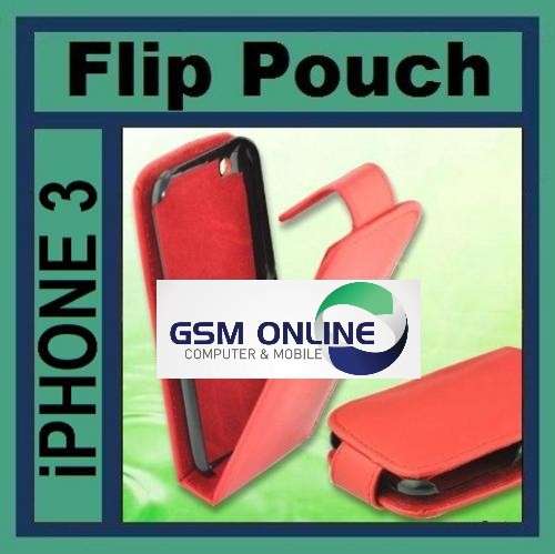 Apple iPhone 3 PU Leather Flip Case Pouch