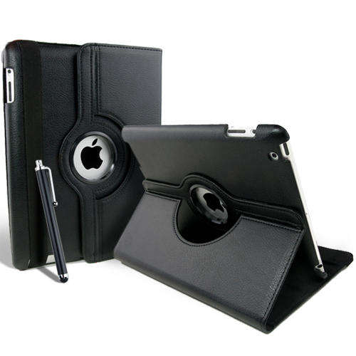 Rotating Cover for Apple iPad Mini + Stylus (Black)