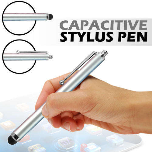 Capacitive Touch Screen Stylus for Tablets / iPads / iPhones / Touchscreen Devices - Silver