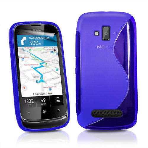 S-Line Gel Case For Nokia Lumia 610 (Blue) + Screen Protector