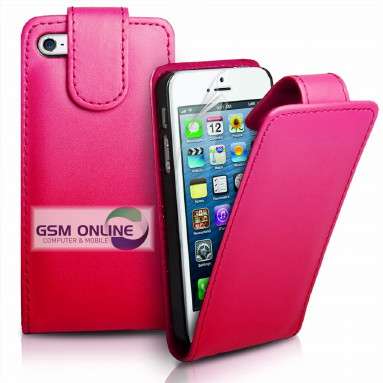 Wallet Flip Case for Apple iPhone 5 + Screen Protector + Stylus (Pink)