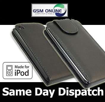 Flip Case for Apple iPod Touch 4 + Screen Protector + Stylus (Black)