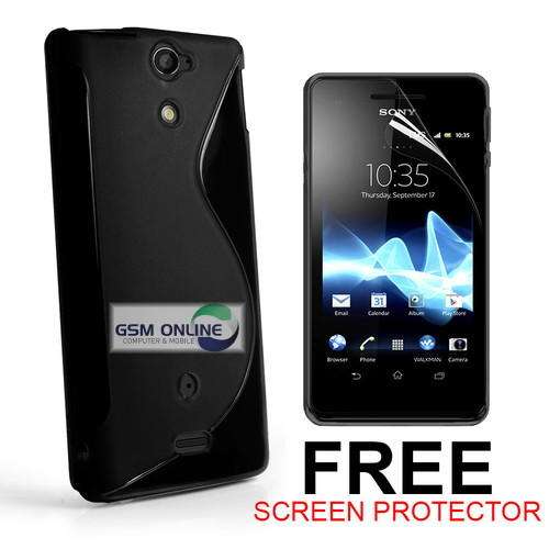 S-Line Case Cover for Sony Xperia V Lt25i (Black) + Screen Protector