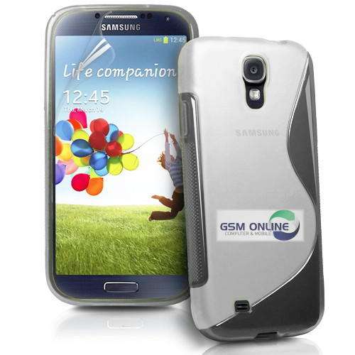 S-Line Gel Case Cover for Samsung Galaxy S4 i9500 (Clear) + Screen Protector