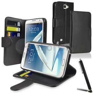 Wallet Flip Case for Samsung Galaxy Note 2 N7100 (Black)