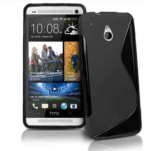 S-Line Case Cover for HTC One Mini M4 (Black) + Screen Protector