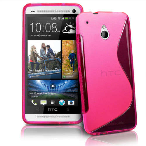 S-Line Case Cover for HTC One Mini M4 (Pink) + Screen Protector