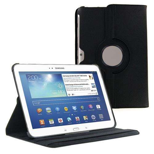 360 Degree Rotating Case For Samsung Galaxy Tab 3 10.1 P5200 P5220 Black