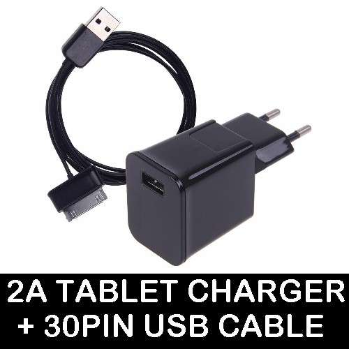 Wall Charger for Galaxy Tab 5V 2A 10W USB + 30 Pin USB Cable - Cheap Shipping