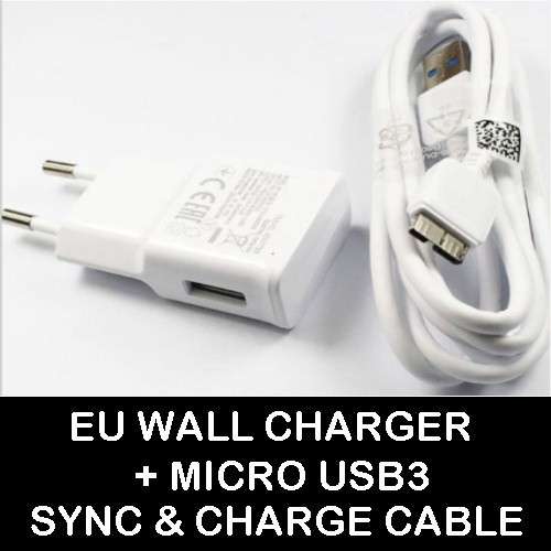USB Wall Charger + Micro USB 3 Cable for Galaxy S5 / Samsung Galaxy Note 3 / Note 4 - Cheap Shipping