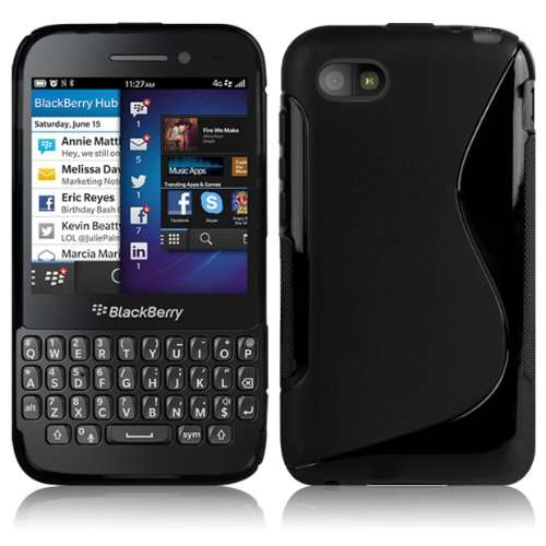 S-Line Gel Case Cover for Blackberry Q5 (Black)