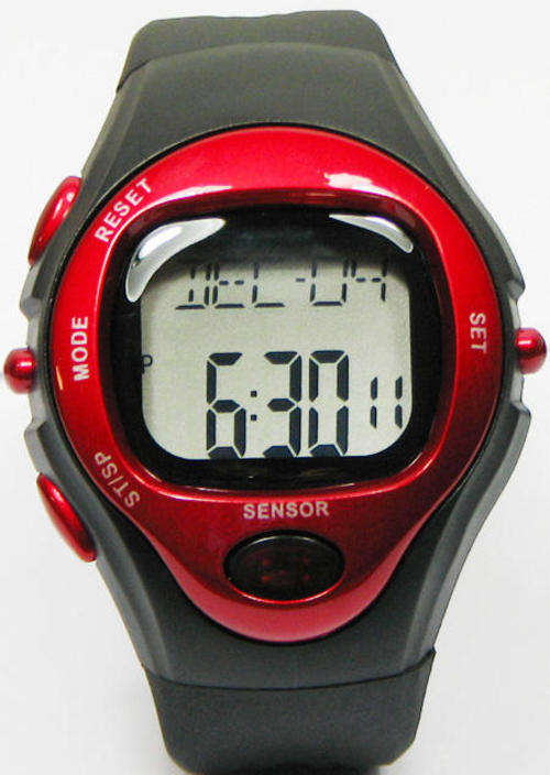Pulse Heart Rate & Calorie Counter Sports Watch - RED