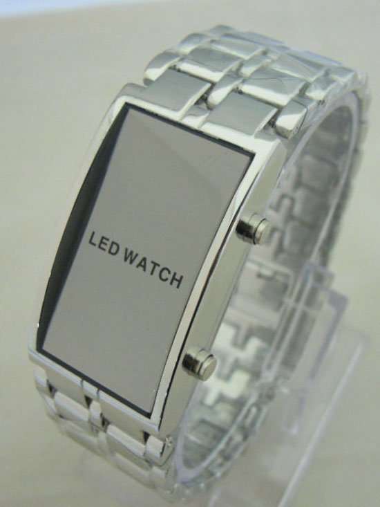 Blue / Red LED Mirror Digital Watch Lava Style