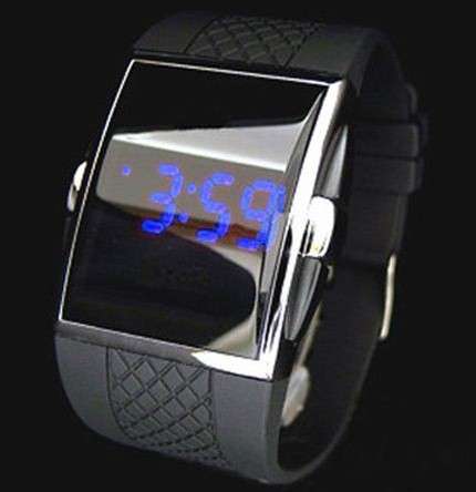 Stylish Ultra Modern Watch with Retro Blue LED Display