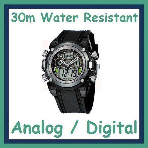 Ohsen Analog & Digital Mens Sports Quartz Wrist Watch - Silver