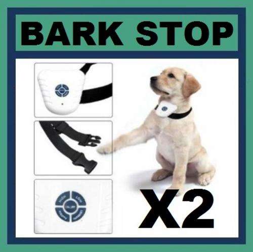 2 x Ultrasonic Bark Stop Collar Anti Barking Control Collars -SPCA APPROVED - LOWEST PRICE EVER !!