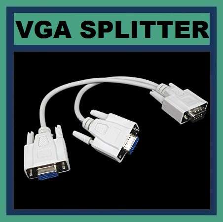 VGA Splitter Cable for Dual VGA Displays Connect 2 Devices on 1 Monitor
