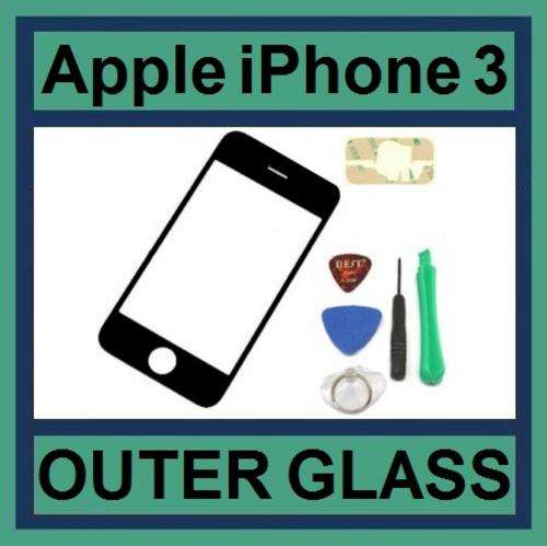 Replacement Glass Outer Lens for iPhone 3 - Black - SAVE R100