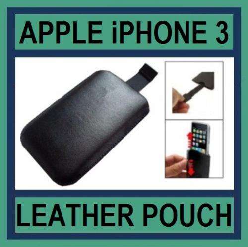 Leather Pouch With Pull Tab for iPhone 3 - SAVE R40