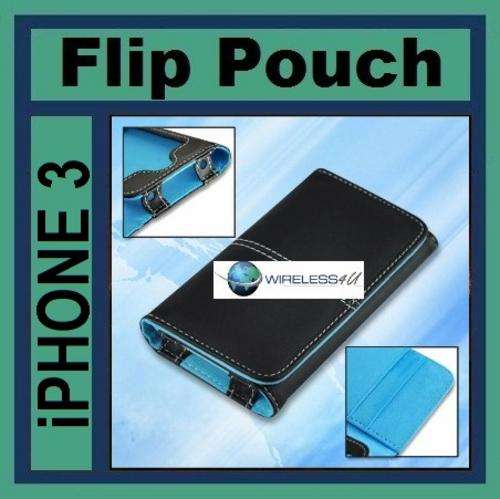 Apple iPhone 3 Wallet  Flip Case Pouch + Free Screen Protector
