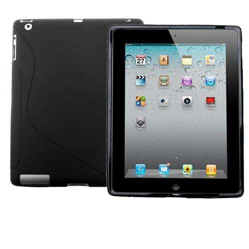 Black TPU Gel Silicone Skin Case Cover for iPad 2 2G