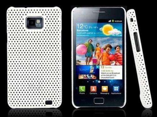 Samsung Galaxy S2 i9100 Mesh Hard Back Rubber Case White COMBO - ONLY R59