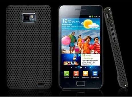Samsung Galaxy S2 i9100 Mesh Hard Back Rubber Case Black - ONLY R69