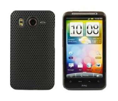 Mesh Hard Back Rubber Case for HTC Desire HD Black