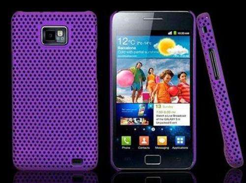 Samsung Galaxy S2 i9100 Mesh Hard Back Rubber Case Purple COMBO - ONLY R69