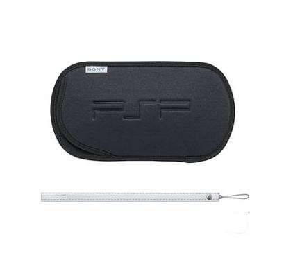 Black Soft Carry Bag Pouch Case with Lanyard for PSP 1000 2000 3000