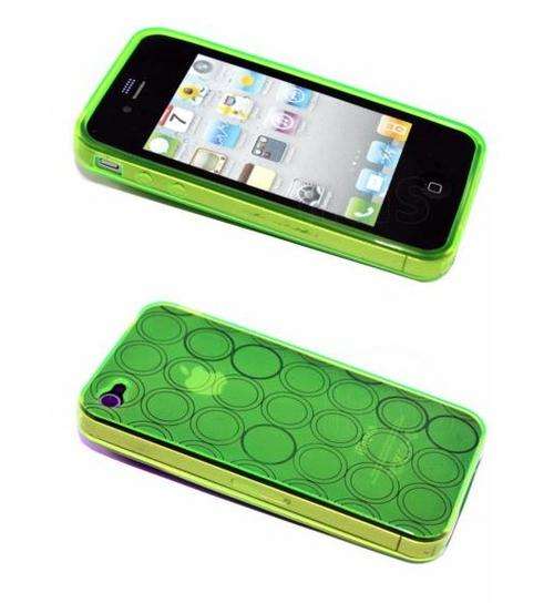 TPU Circle Gel Case for Apple iPhone 4S Green