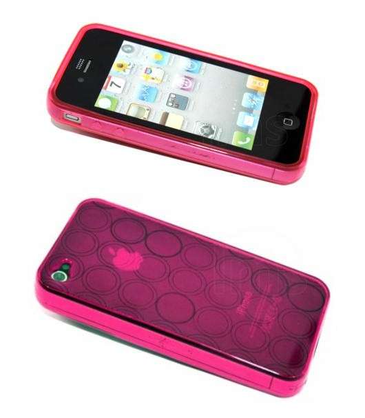 TPU Circle Gel Case for Apple iPhone 4 Pink - Clearance