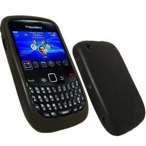Embossed Silicone Skin for BlackBerry Curve 8520 9300 (Black)