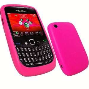 Embossed Silicone Skin for BlackBerry Curve 8520 9300 (Bright Pink)