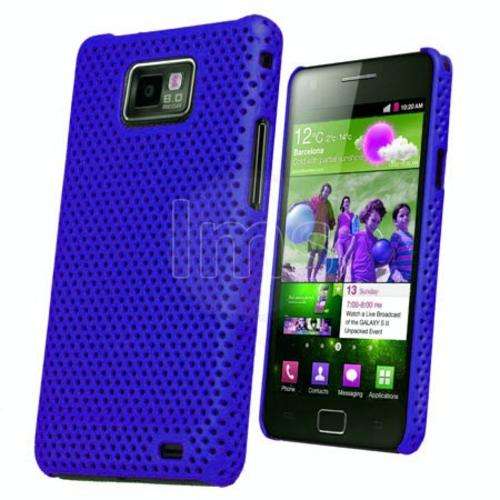 Mesh Hard Back Rubber Case for Samsung Galaxy S2 i9100 Blue
