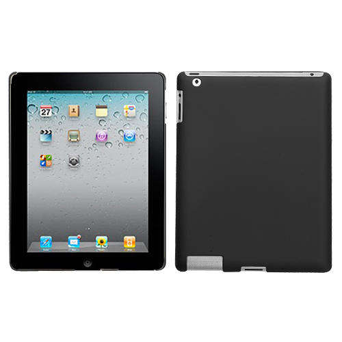 Black Back Snap Case Cover for Apple iPad 2