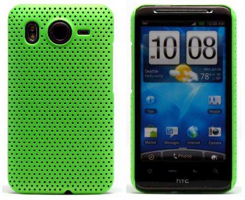 Mesh Hard Back Rubber Case for HTC Desire HD Green