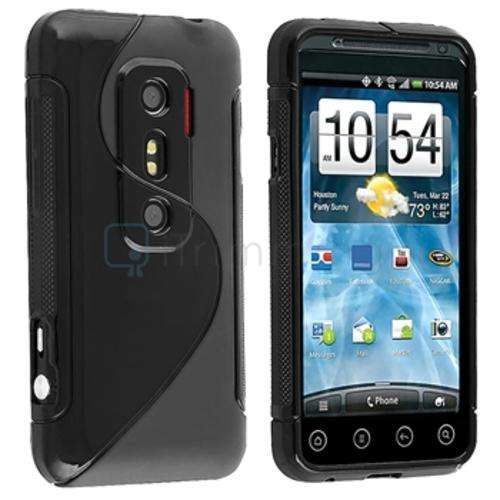 Black S Line Gel Case For HTC EVO 3D