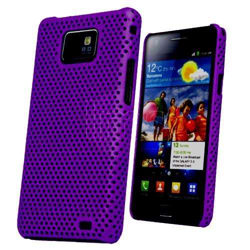 Mesh Hard Back Rubber Case for Samsung Galaxy S2 i9100 Dark Purple