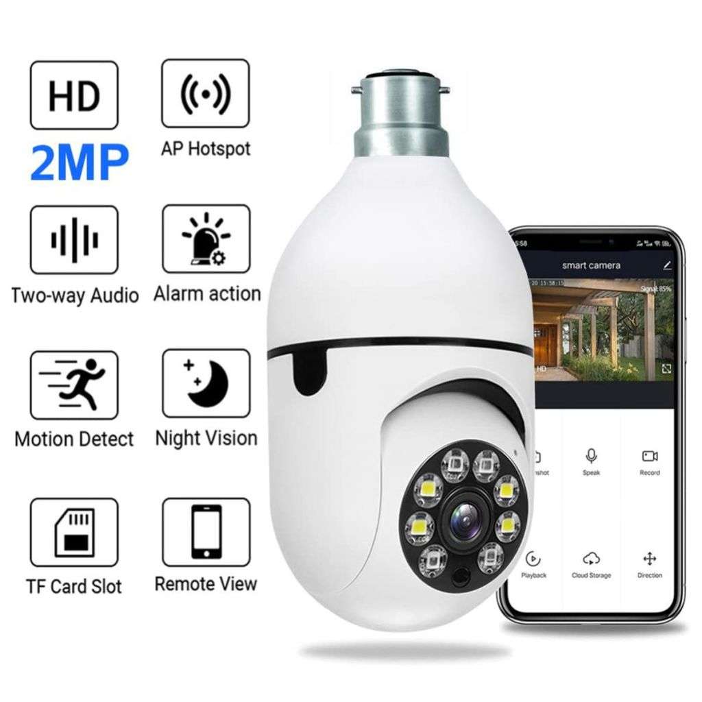 Wireless Home Smart Clip On Bulb Camera With Bulb Holder