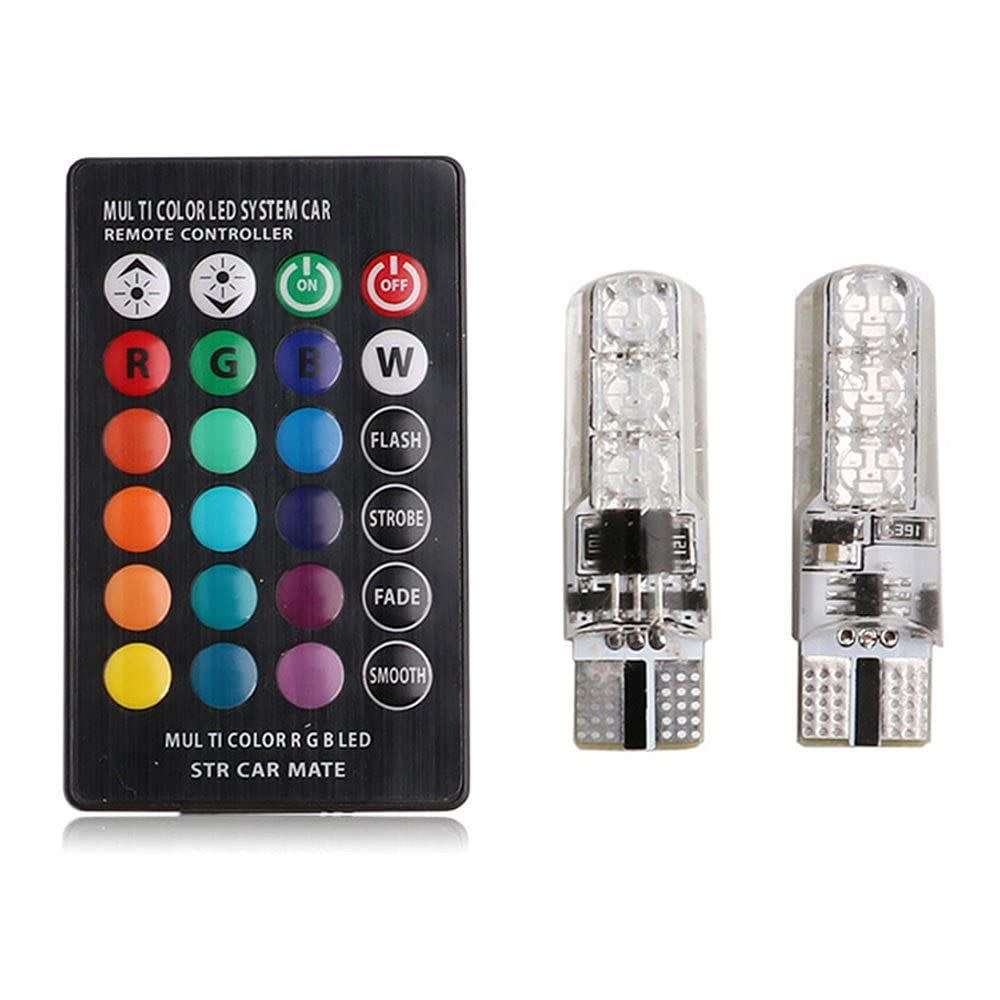 RGB LED T10 Canbus Park Light Bulbs