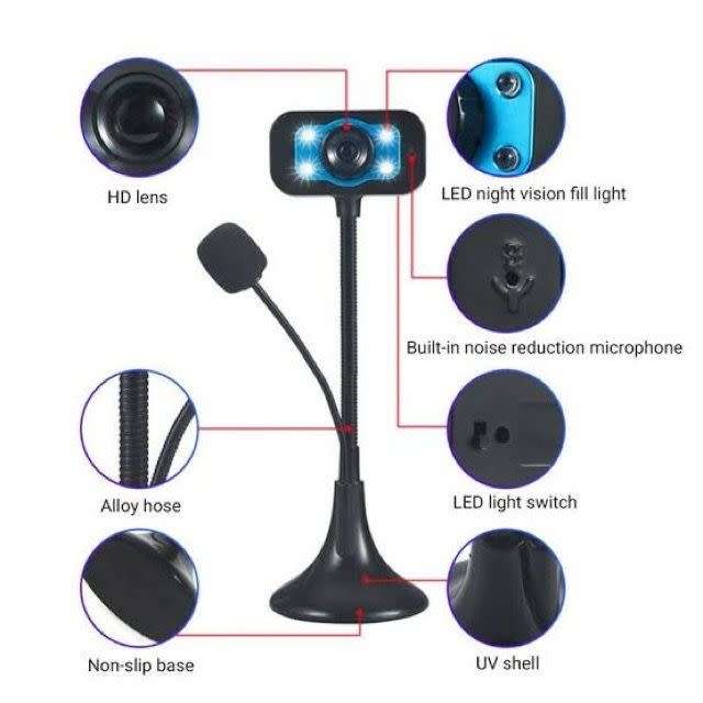 Web Camera USB High Definition Webcam 4 LED